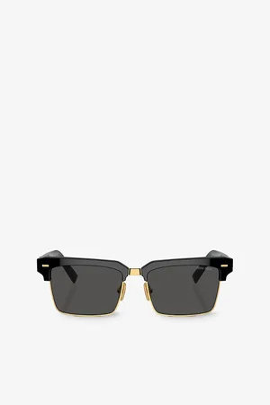 Miu Miu Womens Mu 10Zs Rectangle-Frame Acetate Sunglasses