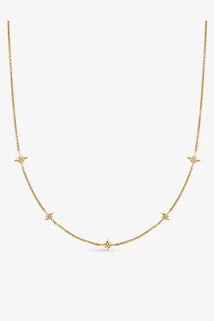 ASTLEY CLARKE Womens Celestial Station 18ct Yellow Gold-Plated Vermeil Sterling Silver and White Sapphire Necklace