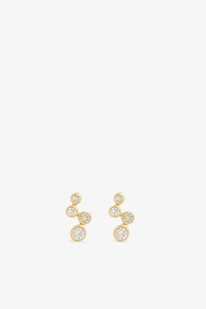 Mateo Abstract 14ct Yellow-Gold and 0.072ct Diamond Earrings
