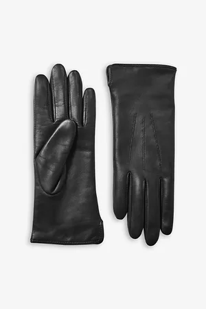 ASPINAL OF LONDON Womens Stitch-Embellished Cashmere and Leather Gloves