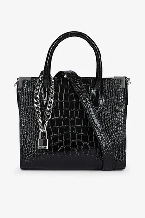 The Kooples Womens Ming Croc-Embossed Leather Tote Bag
