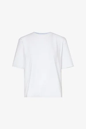 Frankie Shop Womens Carrington Padded-Shoulder Cotton-Jersey T-Shirt