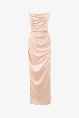 House Of Cb Womens Adrienne Strapless Corset Stretch-Satin Maxi Dress
