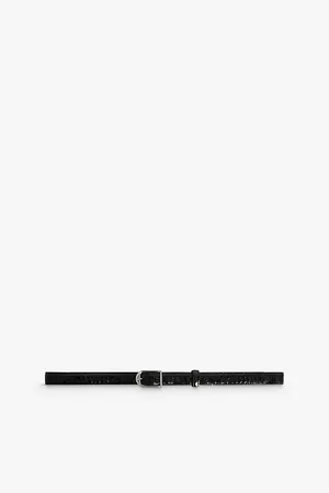 Zadig & Voltaire Womens Rise Croc-Embossed Leather Belt