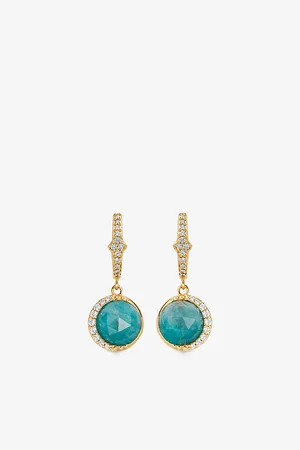 ASTLEY CLARKE Womens Luna 18ct Yellow Gold-Plated Vermeil Sterling-Silver and Amazonite Drop Earrings