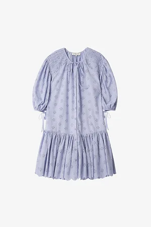 By Malina Womens Allegra Broderie Anglaise Cotton Mini Dress