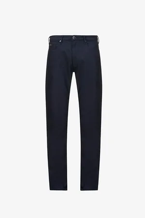 Emporio Armani Mens Micro Dot Slim-Fit Mid-Rise Cotton-Blend Jeans