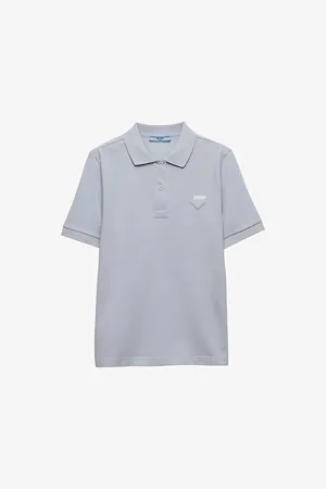 Prada Womens Logo-Appliqué Short-Sleeve Cotton-Piqué Polo Shirt