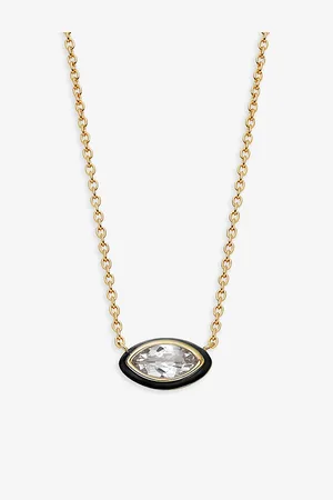 ASTLEY CLARKE Womens Flare 18ct Yellow Gold-Plated Vermeil Sterling-Silver and White Topaz Chain Necklace