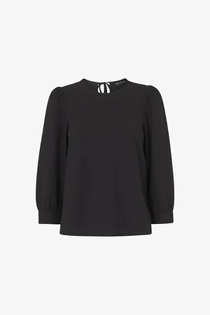 Whistles Womens Zenni Textured Stretch-Crepe Top