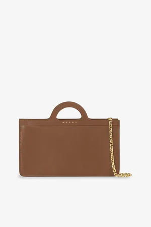 Marni Womens Wallet Logo-Print Leather Top Handle Bag