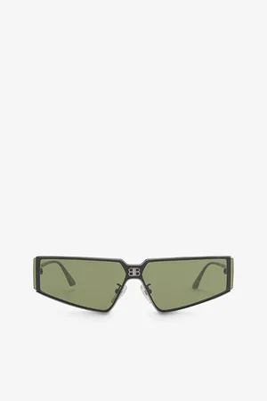 Balenciaga Womens Bb0192S Rectangular-Frame Metal Sunglasses