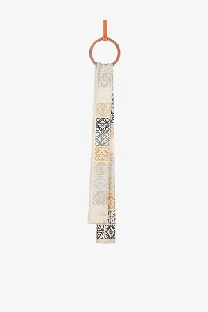 Loewe Womens Anagram-Print Silk, Cashmere and Wool-Blend Scarf