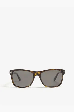 Tom Ford Mens Giulio Tortoiseshell Rectangle-Frame Sunglasses