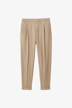 Reiss Mens Brighton Relaxed-Fit Turn-Up Stretch Woven Trousers