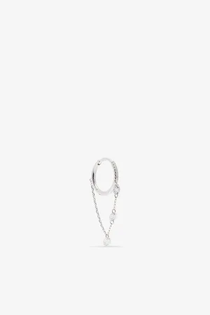 PERSÉE 18ct White-Gold and 0.26ct Diamond Single Hoop Earring