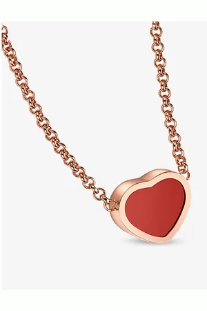 Chopard Happy Hearts 18ct Rose-Gold and Carnelian Pendant Necklace