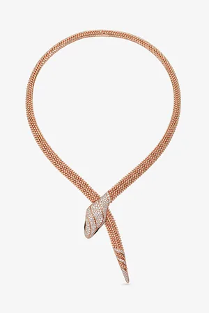 Bvlgari Serpenti 18ct Rose-Gold and 3.13ct Brilliant-Cut Diamond Necklace