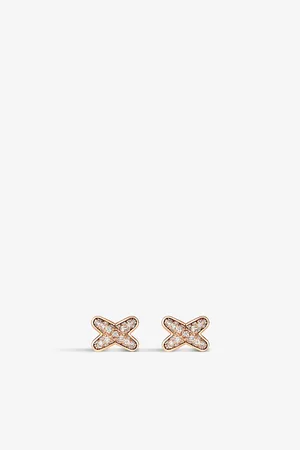 CHAUMET Jeux De Liens 18ct Rose-Gold and 0.129ct Brilliant-Cut Diamond Earrings