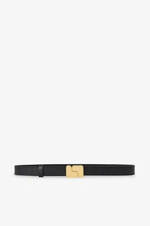Soeur Womens Ninon Logo-Buckle Leather Belt