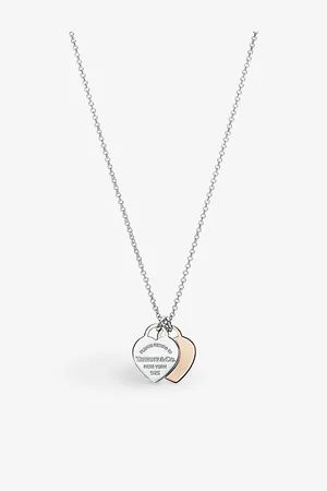 Tiffany & Co. Return To Tiffany Double Heart 18ct Rose-Gold and Sterling Silver Necklace