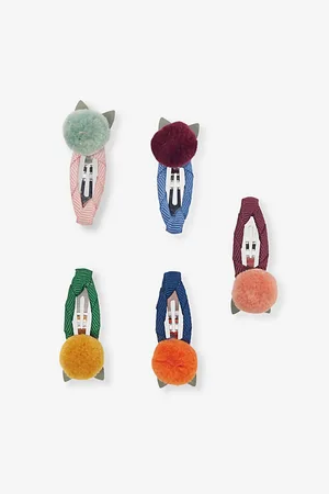 MIMI & LULA Pom Pom Pack Of Five Hair Clips