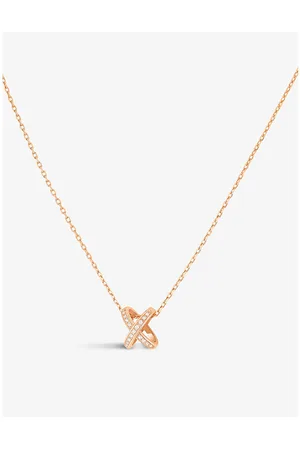 CHAUMET Jeux De Liens 18-Carat Rose Gold and 0.11ct Diamond Pendant Necklace
