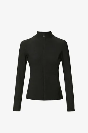Beyond Yoga Womens Spacedye High-Neck Stretch-Woven Jacket