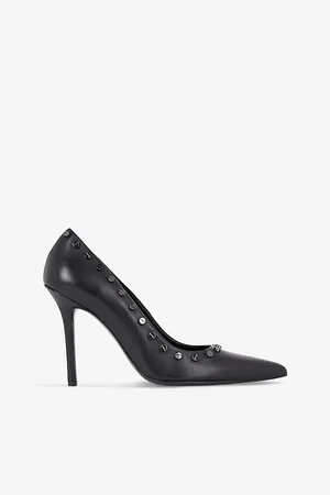 The Kooples Womens Stud-Embellished Stiletto-Heel Leather Court Shoes