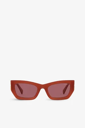 Miu Miu Mu 09Ws Brand-Embellished Rectangular-Frame Acetate Sunglasses