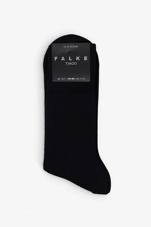 Falke Mens Tiago Ribbed-Edge Cotton-Blend Socks