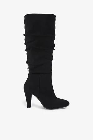 Kurt Geiger Womens Slinky Vegan Faux-Suede Heeled Knee-High Boots