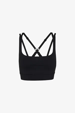 Whistles Womens Square Neck Stretch-Woven Sports Bra