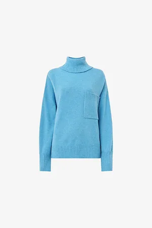 Whistles Womens Roll-Neck Patch-Pocket Wool Jumper