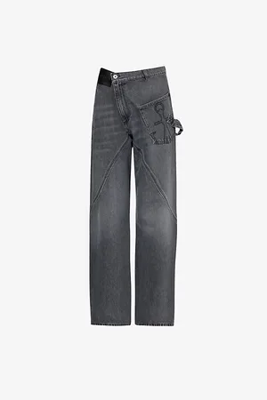 J.W.Anderson Womens Twisted Workwear Straight-Leg High-Rise Jeans