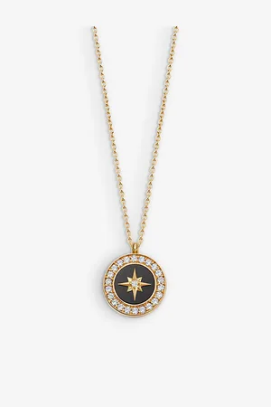 ASTLEY CLARKE Womens Polaris 18ct Yellow Gold-Plated Vermeil Sterling-Silver, Sapphire and Onyx Locket Necklace