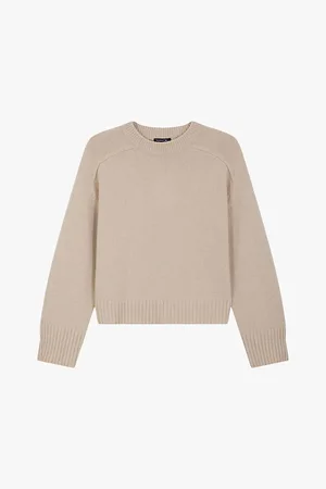 Soeur Womens Will Round-Neck Relaxed-Fit Merino-Wool Jumper