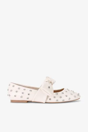 Kurt Geiger Womens Master Studded Faux-Leather Ballet Flats
