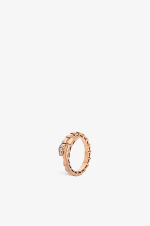 Bvlgari Serpenti Viper 18ct Rose-Gold and 0.14ct Brilliant-Cut Diamond Ring