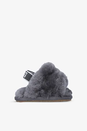 UGG Fluff Yeah Logo-Strap Sheepskin Sandals 2-5 Years