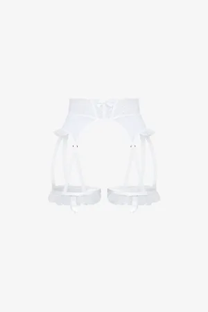 Agent Provocateur Womens Rosia Bow-Embroidered Mid-Rise Woven Suspender Belt