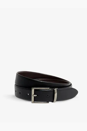 Reiss Mens Ricky Reversible Leather Buckle Belt