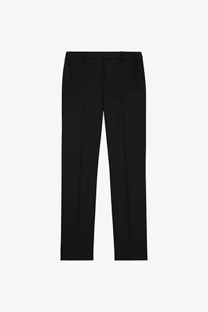 The Kooples Womens Tailored Slim-Fit Mid-Rise Wool Trousers