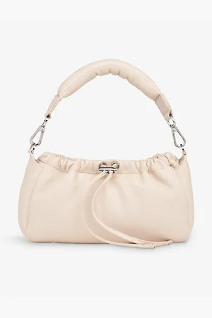 Whistles Womens Benny Drawstring-Front Leather Shoulder Bag