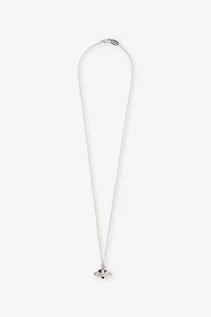 Vivienne Westwood Diamante Heart Silver-Tone Brass and Crystal Pendant Necklace