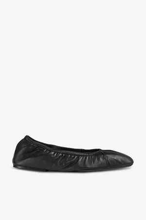 LK Bennett Womens Tayla Folded Leather Ballet Flats