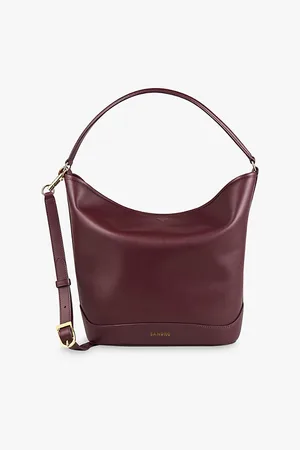 Sandro Womens Removable-Strap Slouchy Leather Shoulder Bag