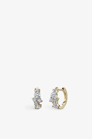 Sydney Evan Cocktail 14ct Yellow-Gold and 0.78ct Brilliant-Cut Diamond Huggie Hoop Earrings
