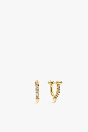 Tiffany & Co. Titan By Pharrell Williams Titan Small 18ct Yellow-Gold and 0.19ct Brilliant-Cut Diamond Hoop Earrings