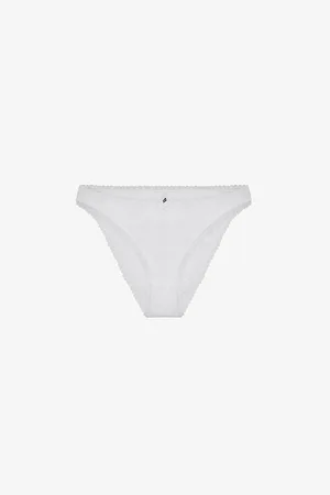 Cou Cou Intimates Womens Pointelle High-Rise Organic-Cotton Briefs